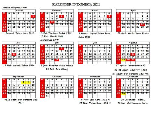 kalender indonesia 2011